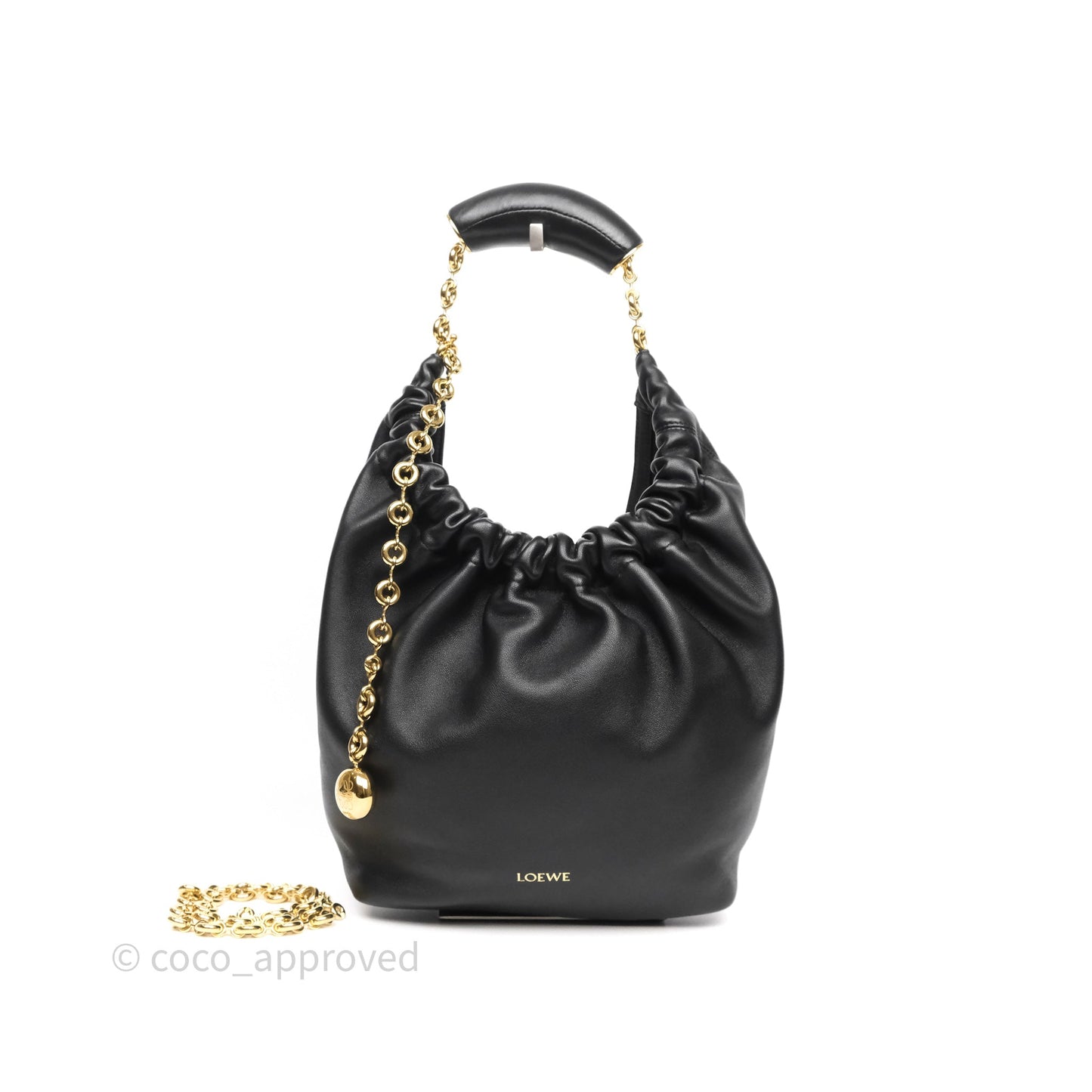 Loewe Small Squeeze Bag in Mellow Nappa Lambskin Black