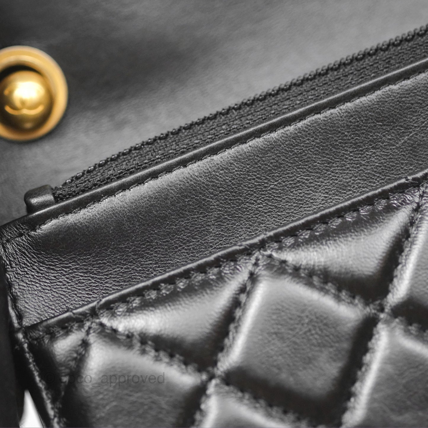 Chanel All Slide Wallet on Chain WOC Adjustable Chain Quilted Black Lambskin 22K