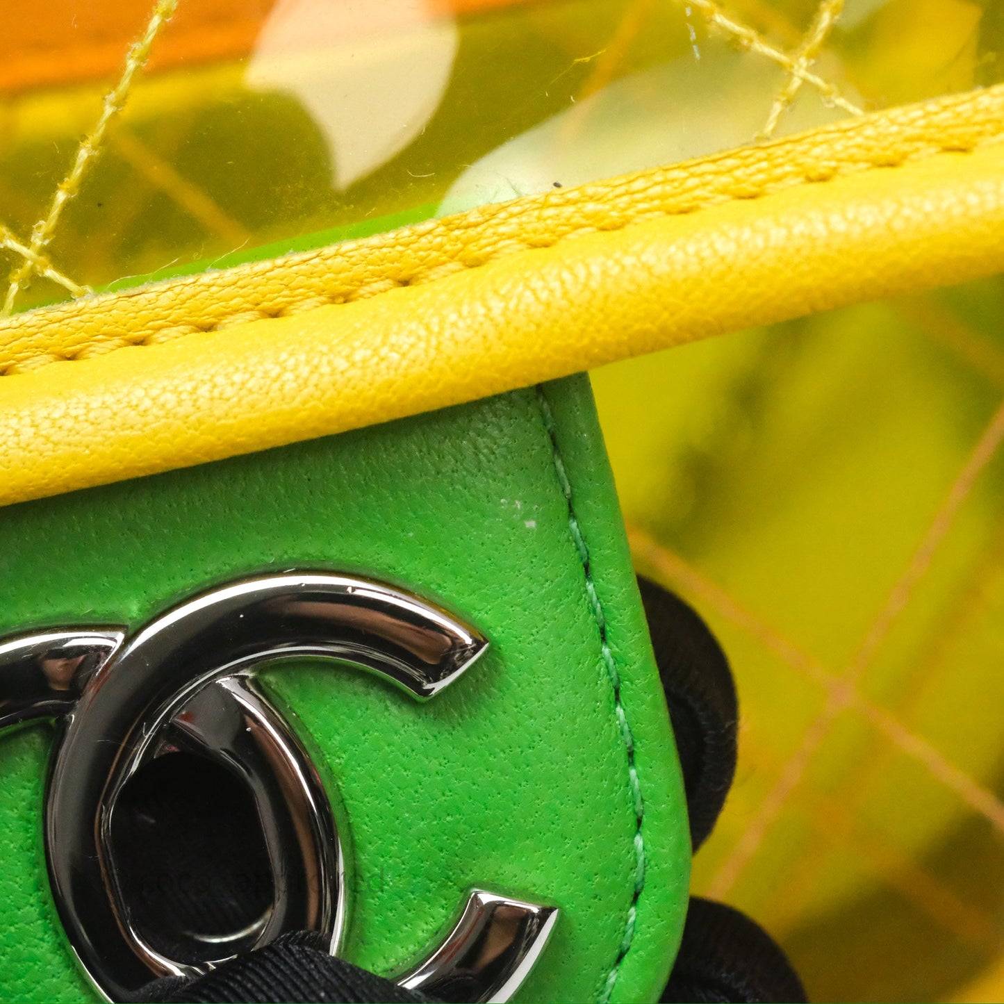 Chanel Mini Coco Splash Flap Bag PVC Lambskin Pink/Yellow/Green Silver Hardware