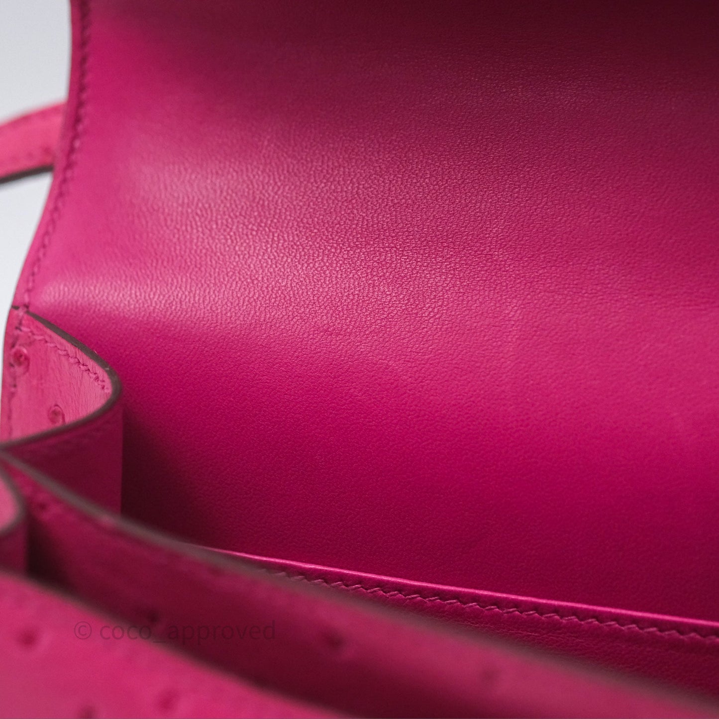 Hermès Constance Mini 18cm Rose Tyrien E5 Ostrich Palladium Hardware