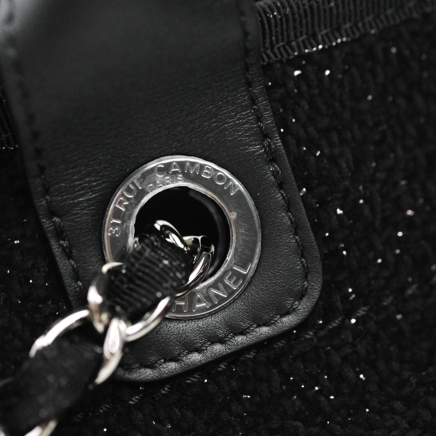 Chanel Large Deauville Black Glitter Lurex
