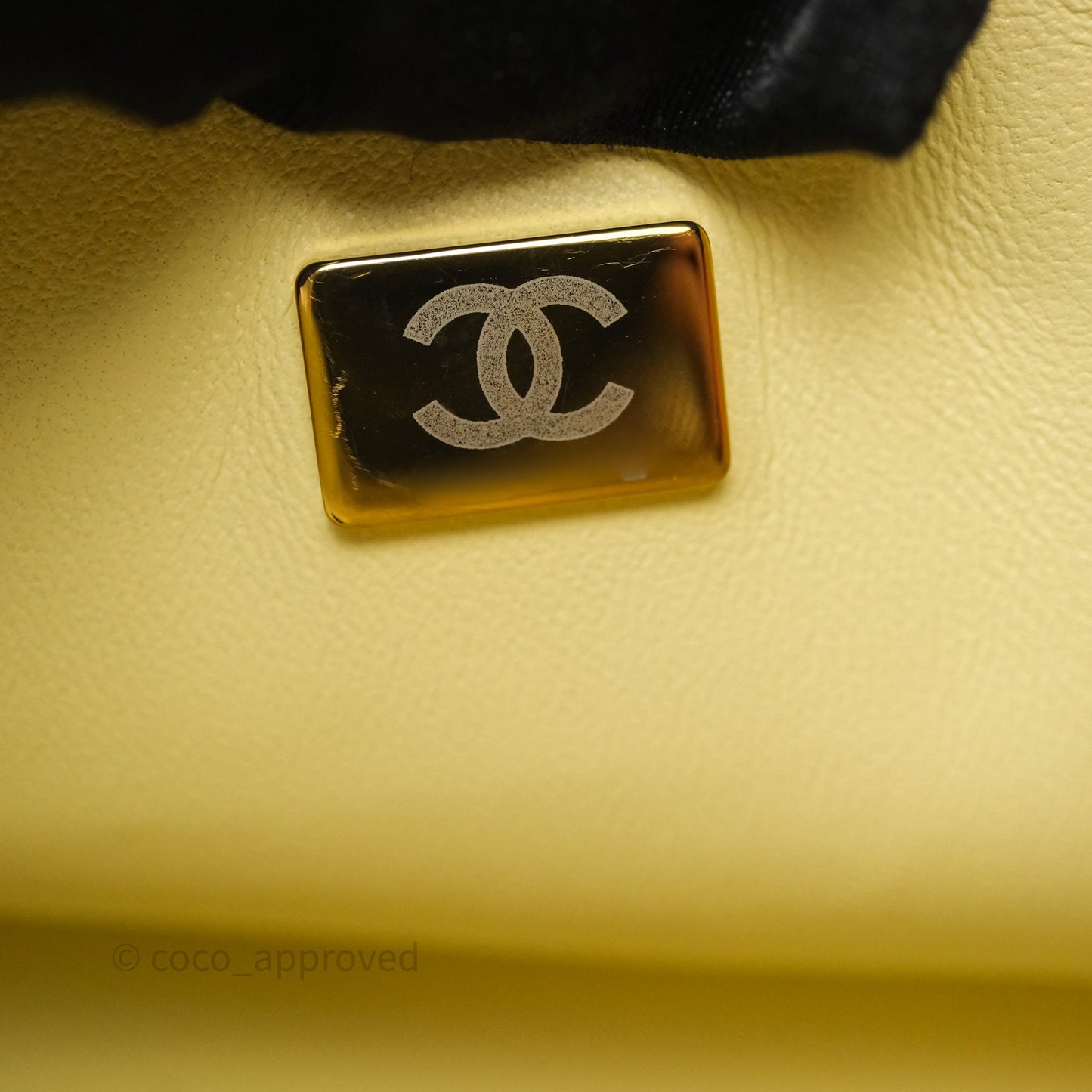 Chanel Small Classic Quilted Flap Light Yellow Caviar Gold Hardware