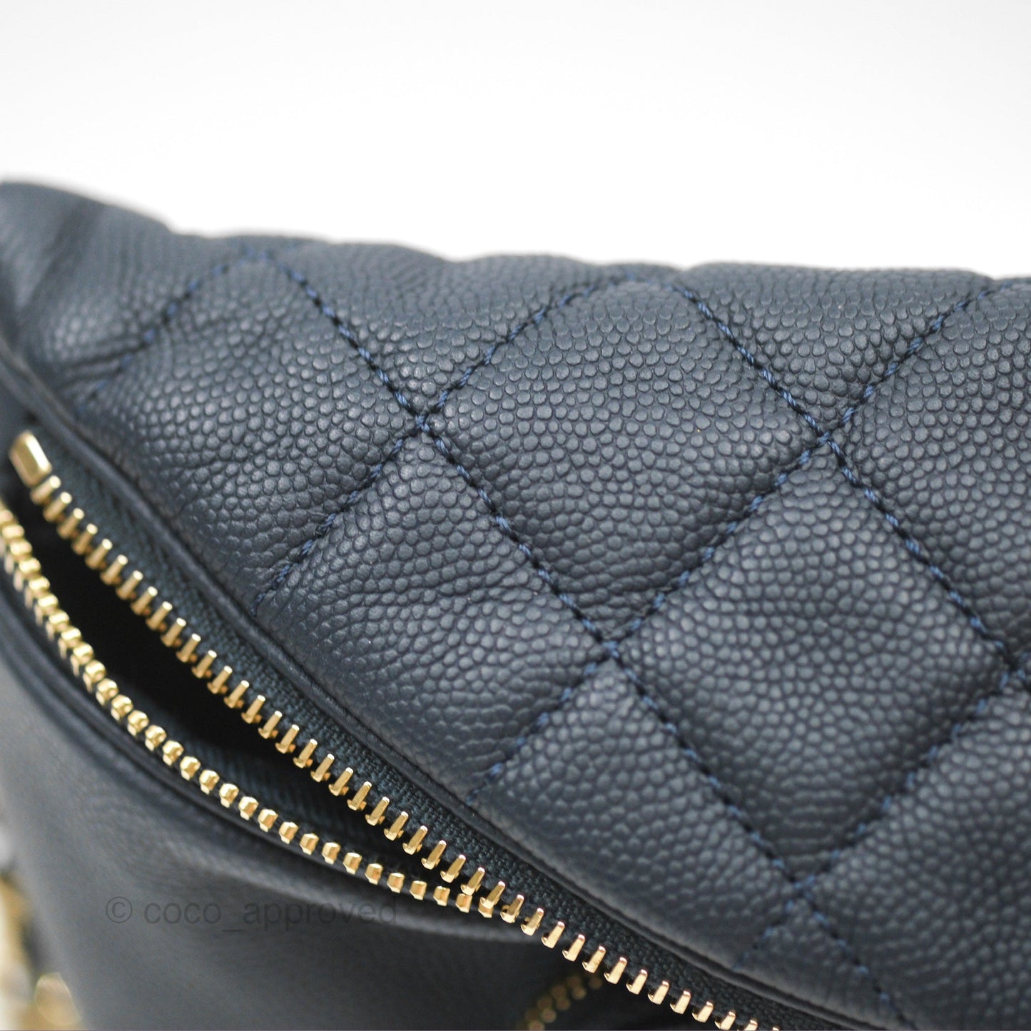 Chanel Business Affinity Waist Belt Bag Navy Caviar Gold Hardware