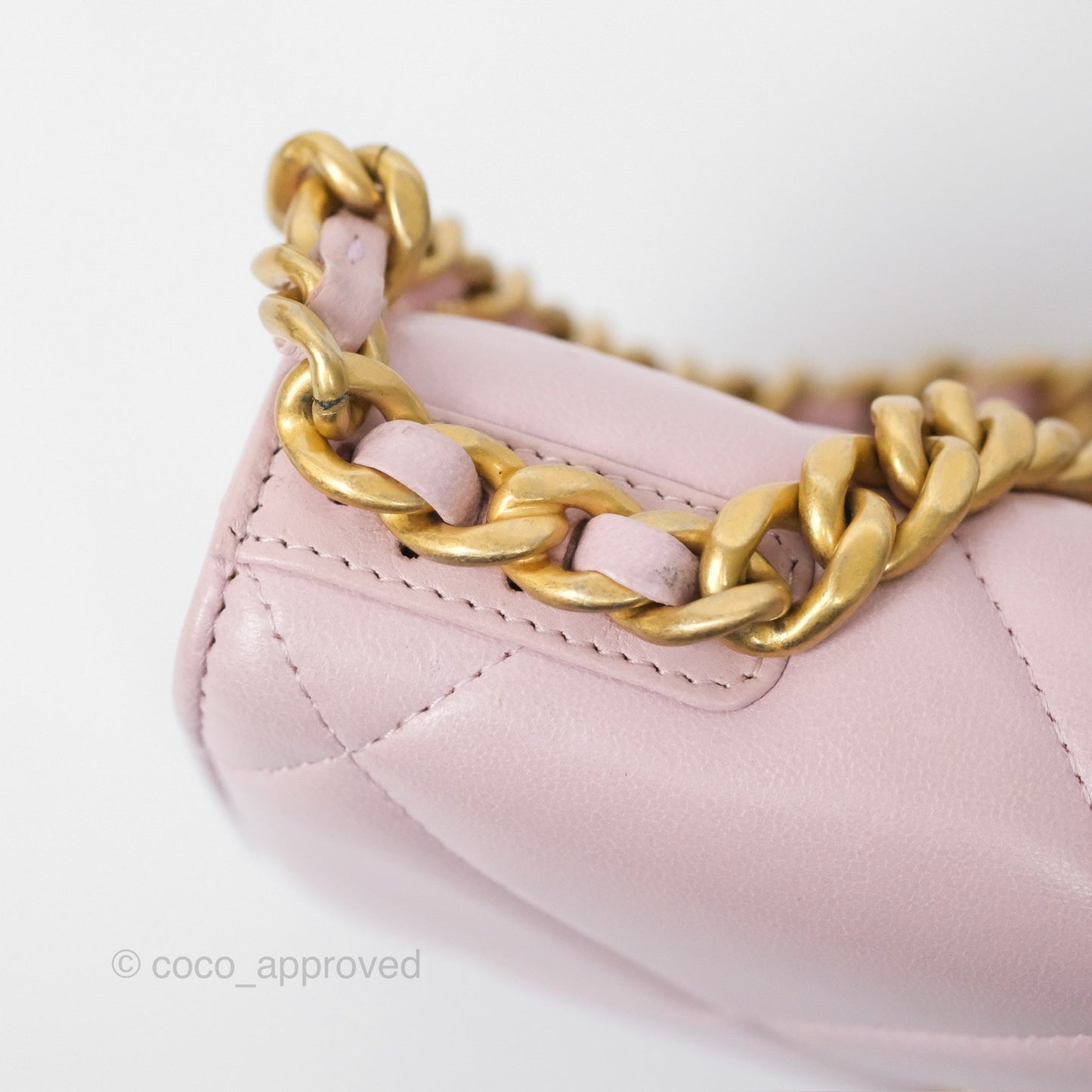 Chanel 19 Wallet on Chain WOC Light Pink Lambskin Mixed Hardware