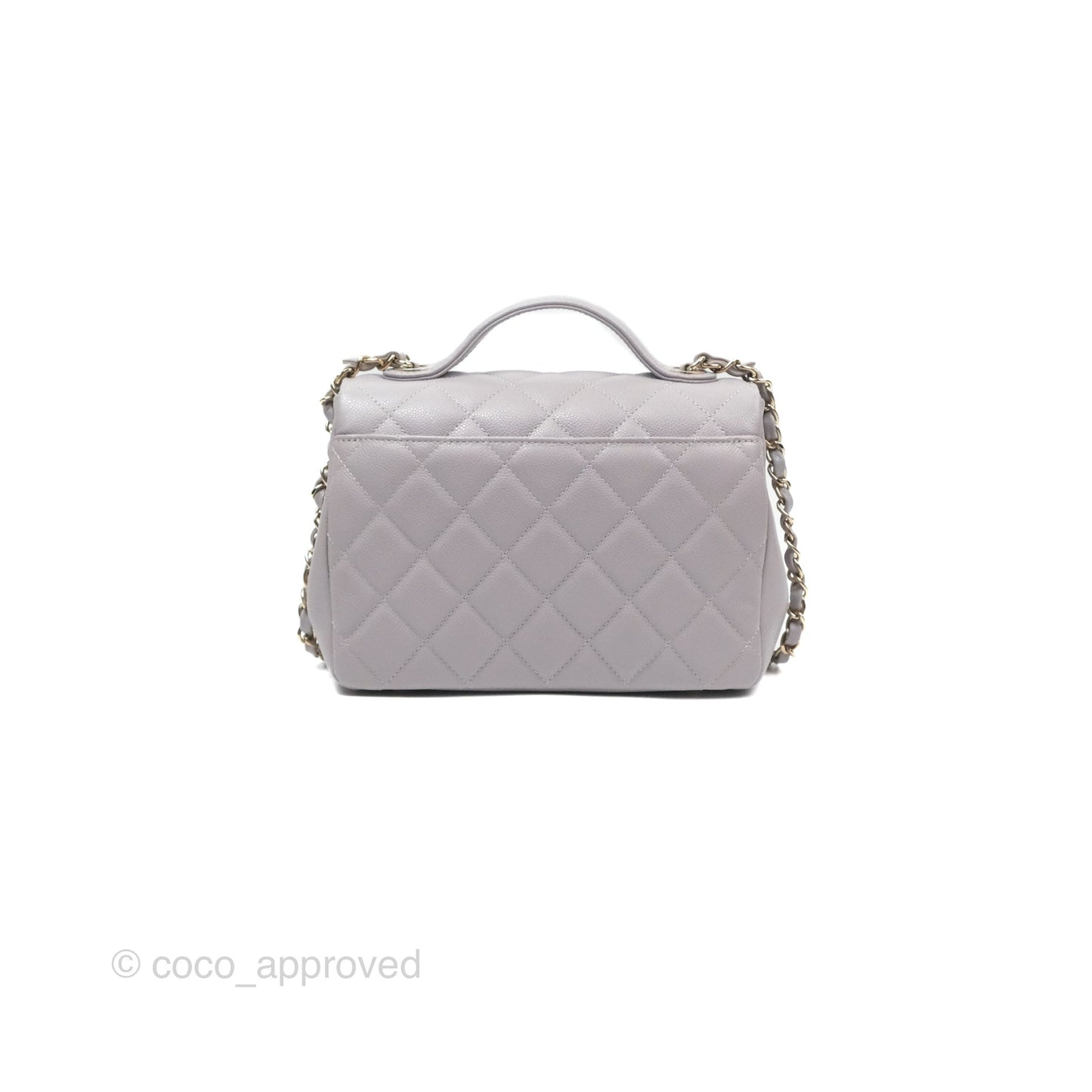 Chanel Quilted Medium Business Affinity Flap Grey Caviar Light Gold Hardware