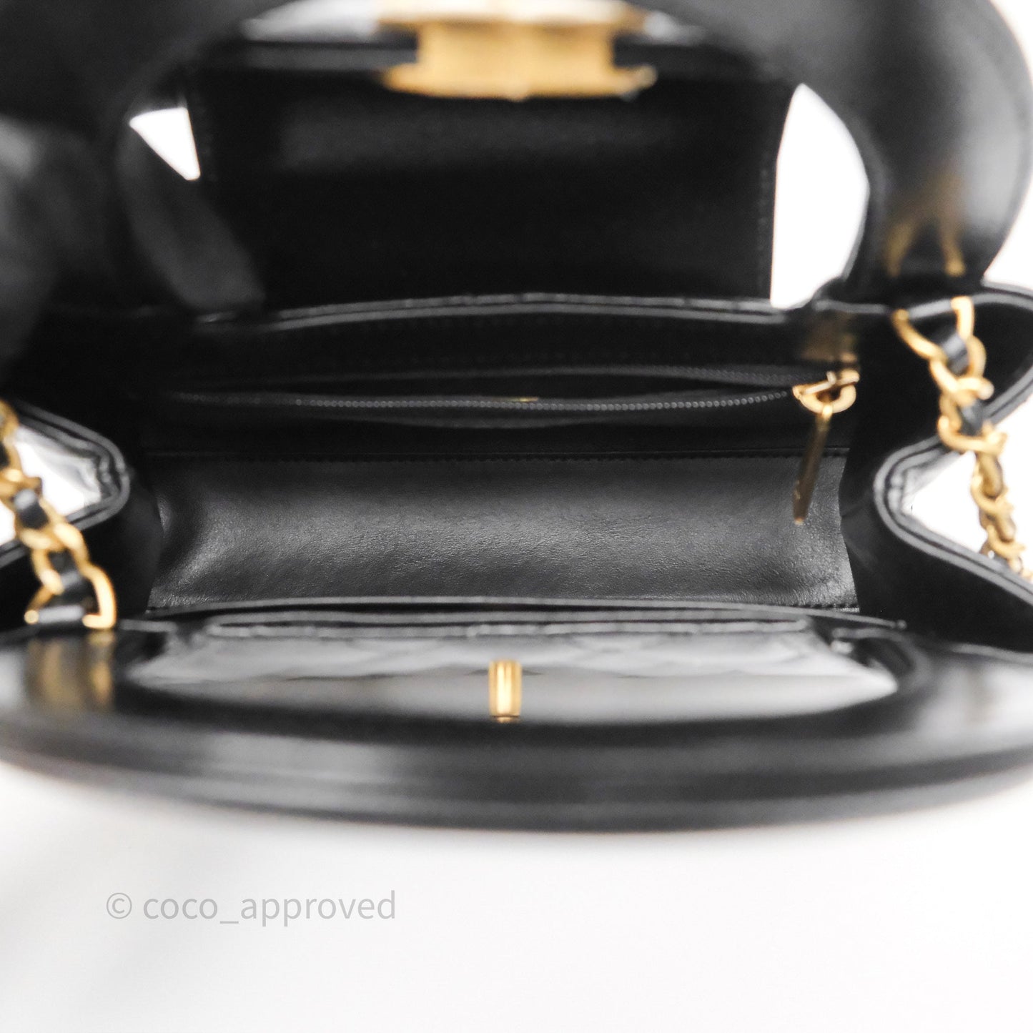 Chanel Kelly Bag Quilted Black Shiny Crumpled Calfskin Aged Gold Hardware