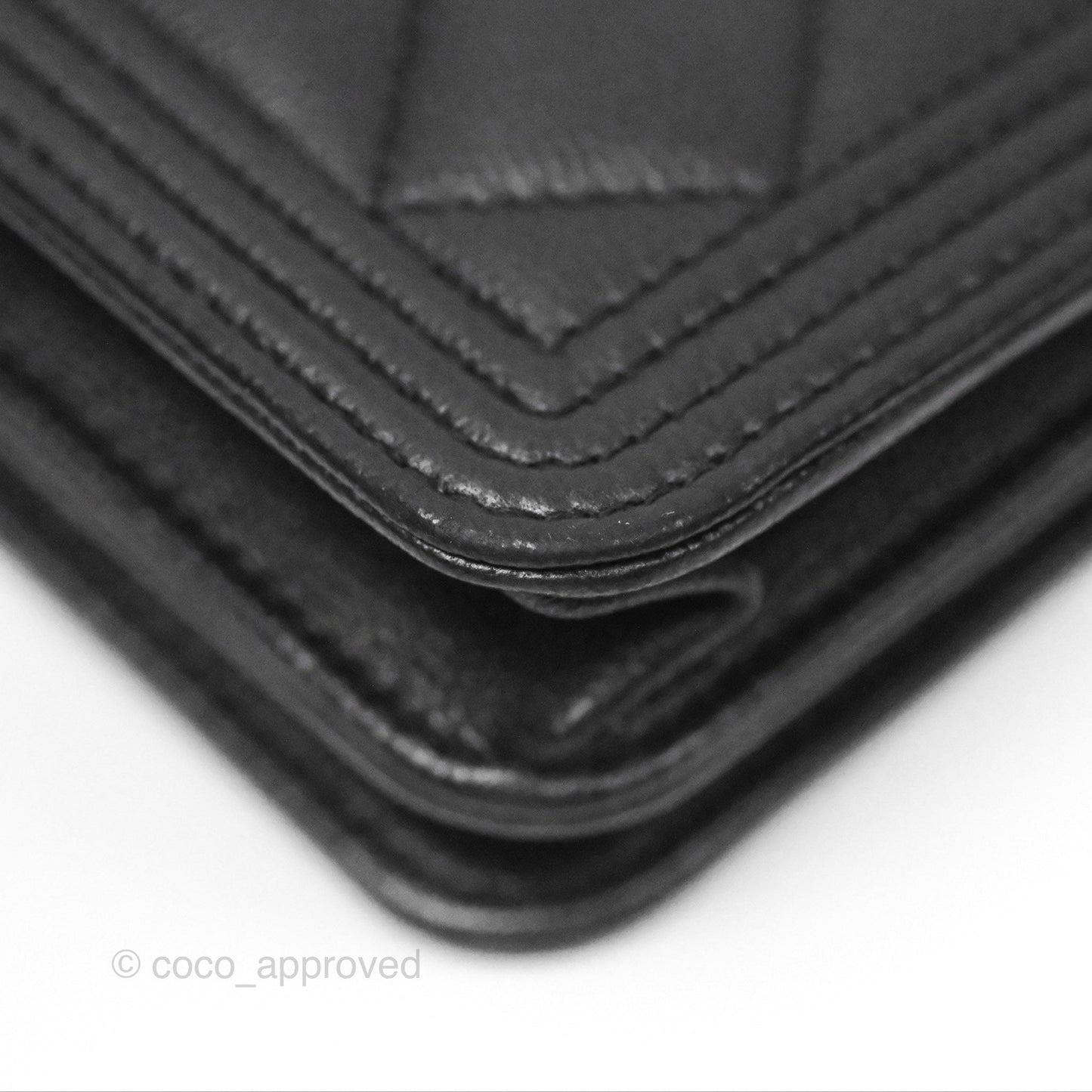 Chanel Quilted Boy Wallet on Chain WOC So Black Caviar