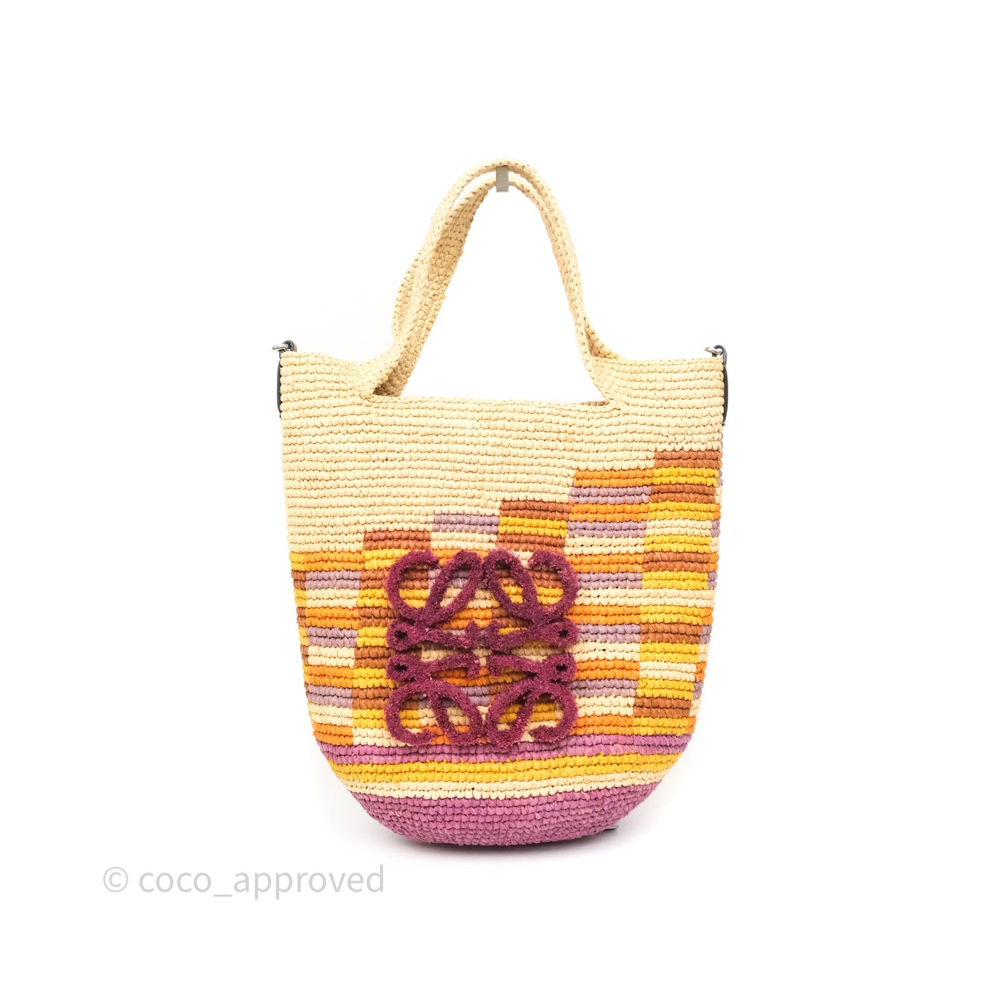 Loewe x Paula’s Ibiza Slit Mini Rainbow Raffia Bag