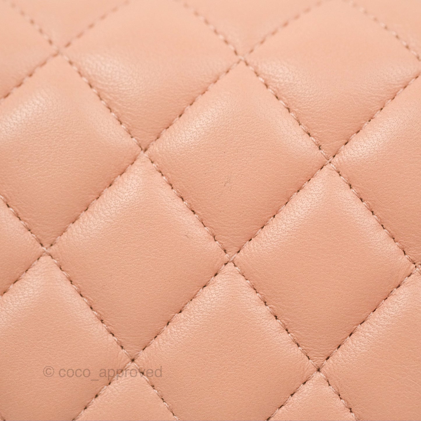 Chanel Quilted Mini Square Lambskin Light Beige Pink Gold Hardware