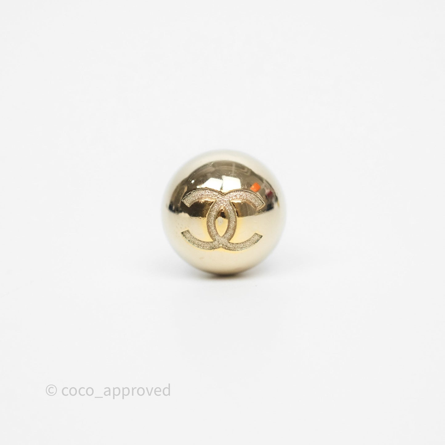 Chanel CC Sphere Earrings Gold Tone 21S