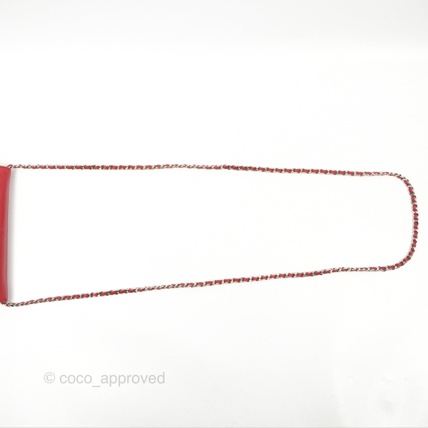 Chanel CC Wallet On Chain WOC Red Caviar Silver Hardware