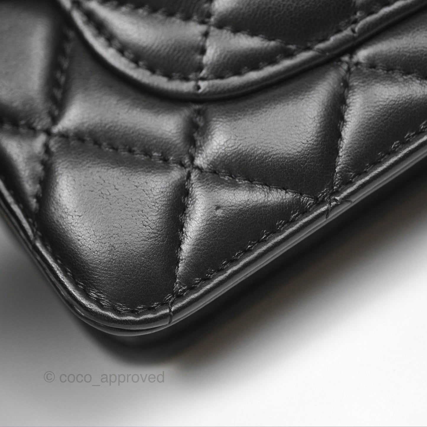Chanel All Slide Wallet on Chain WOC Adjustable Chain Quilted Black Lambskin 22K