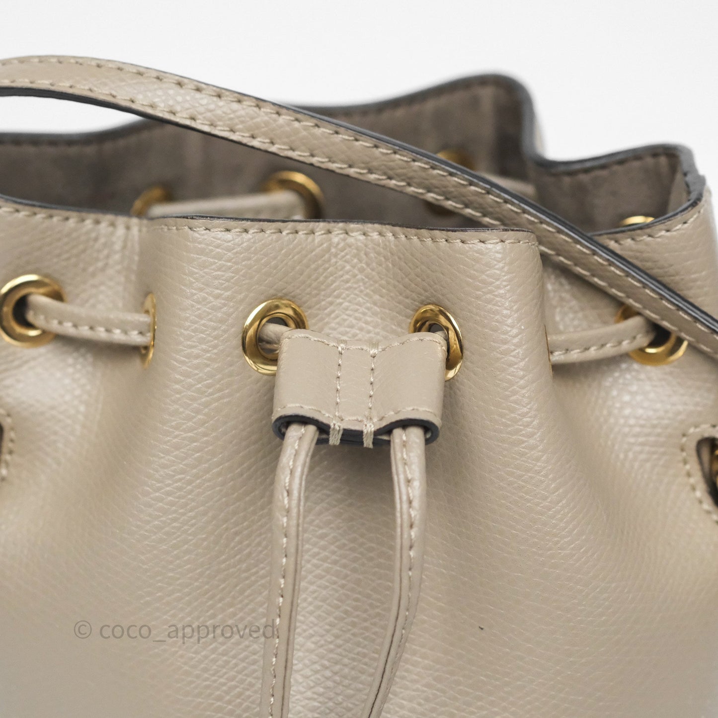 Fendi Mini Mon Tresor Bucket Bag Tortora Grained Calfskin