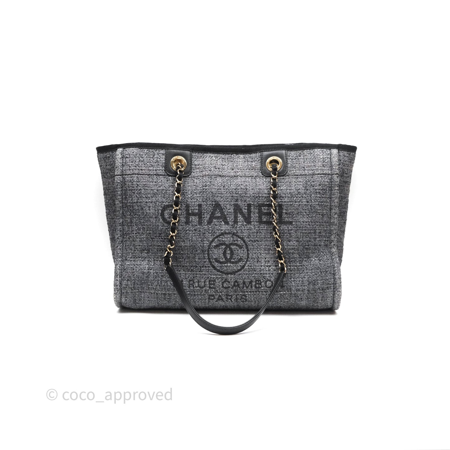 Chanel Medium Deauville Charcoal Grey Canvas