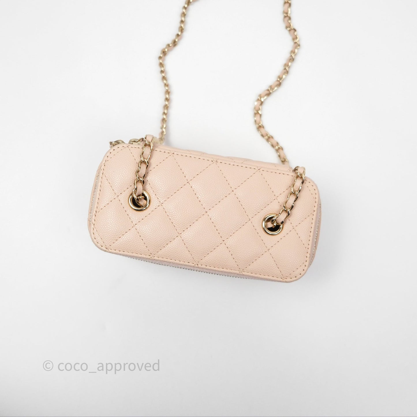 Chanel Vanity with Classic Chain Light Beige Caviar Gold Hardware