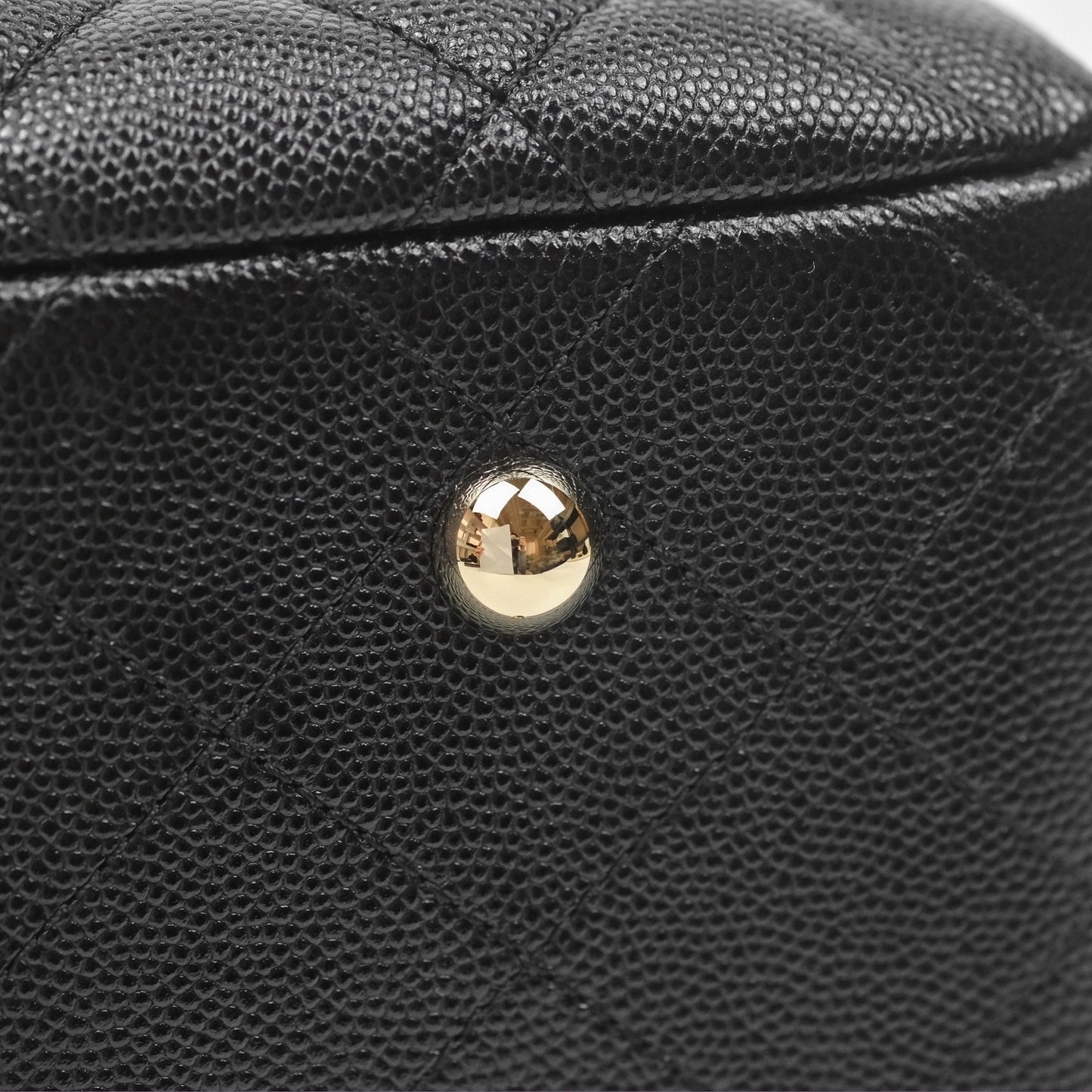 Chanel Large Shopping Tote Quilted Black Caviar Gold Hardware