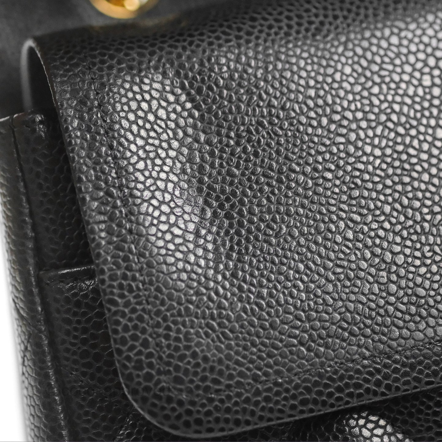 Chanel Jumbo Double Flap Quilted Black Caviar Gold Hardware⁣⁣