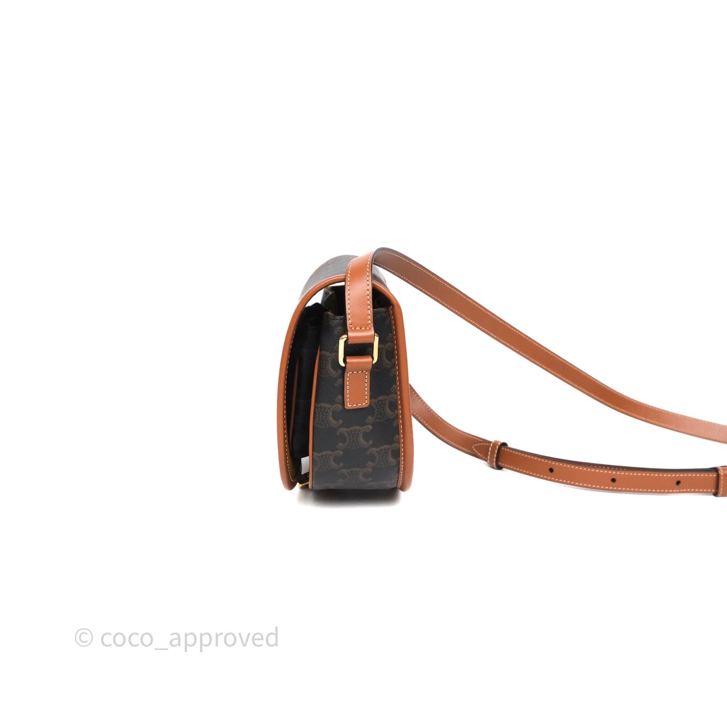 Celine Medium Folco Bag Triomphe Canvas Tan