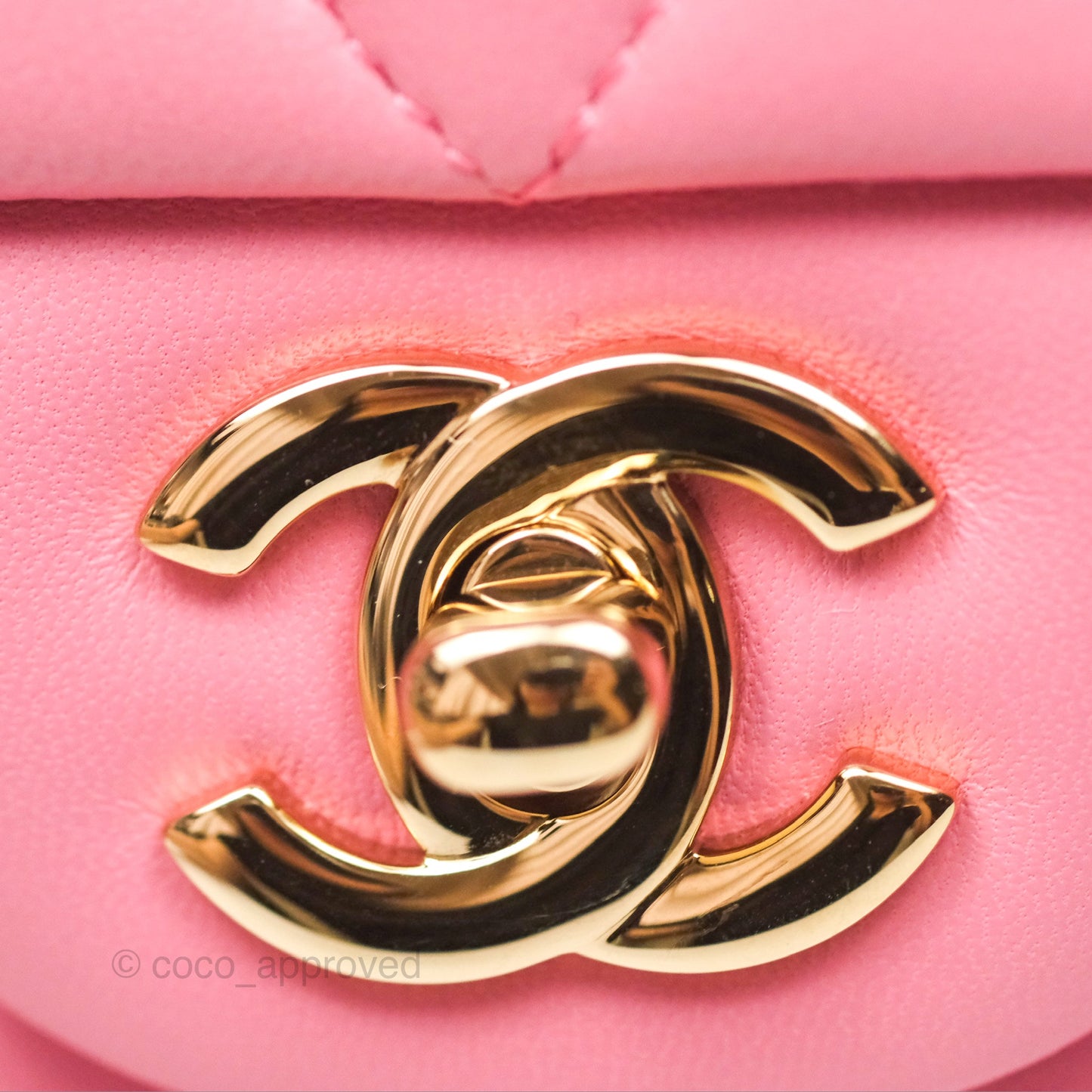Chanel Small Classic Quilted Flap Pink Lambskin Gold Hardware