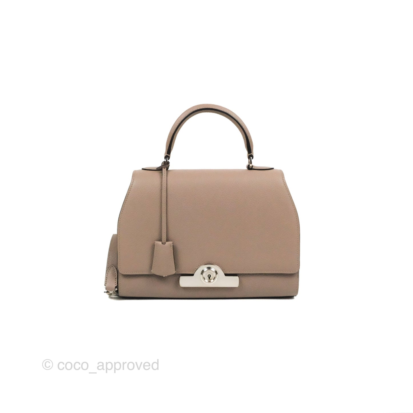 Moynat Réjane PM bag Tourterelle Grained Blush Leather Silver Hardware