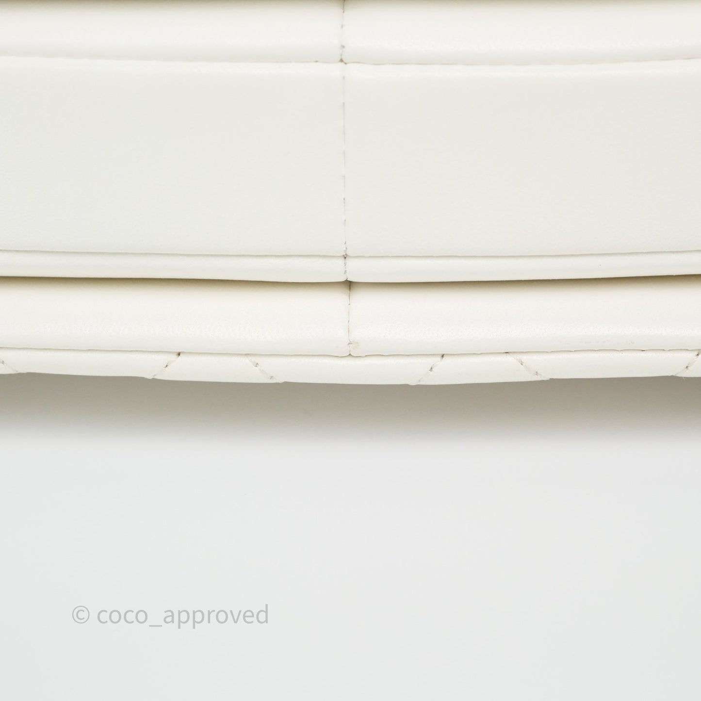 Chanel Mini Trendy CC Handle Bag Lacquered Logo White Lambskin