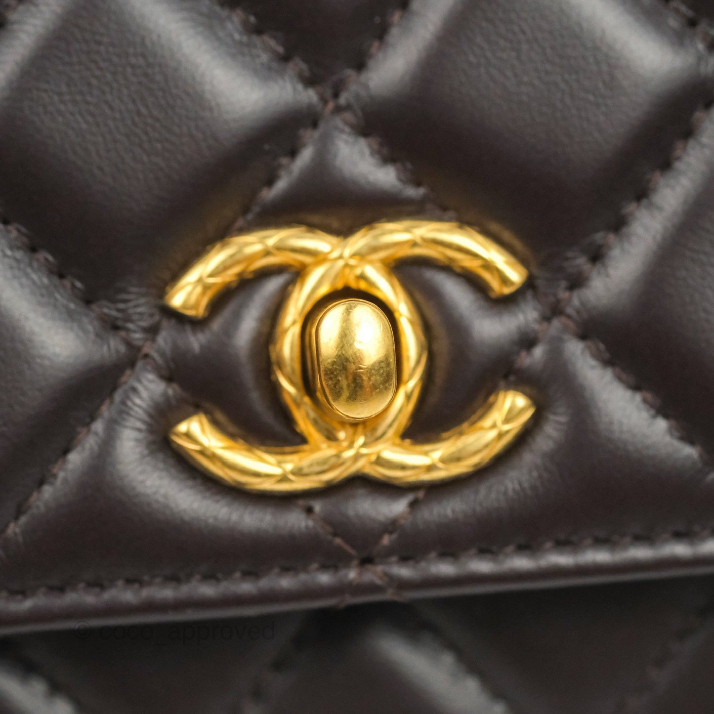 Chanel Quilted Wallet on Chain WOC Adjustable Chain Brown Lambskin Aged Gold Hardware 22K