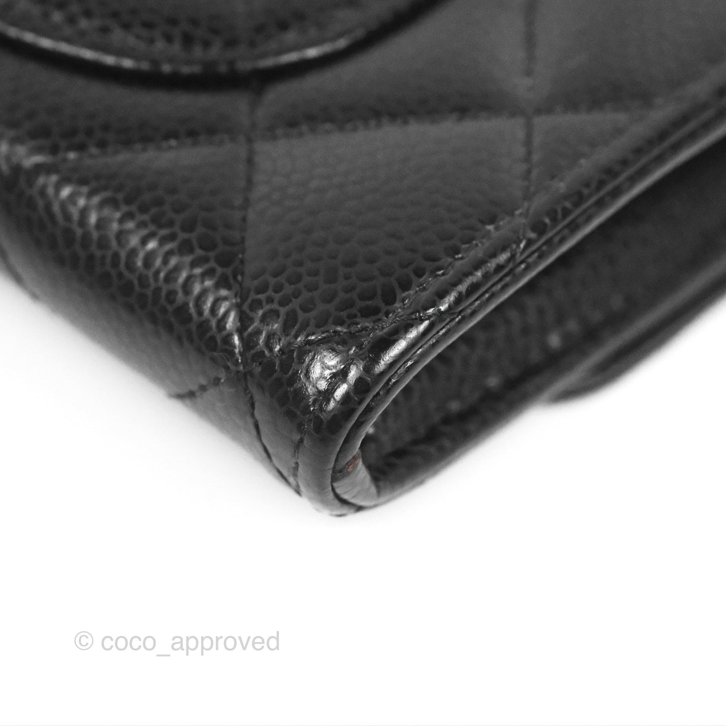 Chanel Quilted Classic Zip Long Wallet Black Caviar Gold Hardware