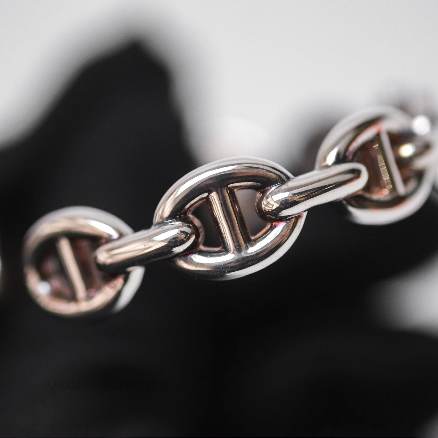 Hermès Chaine d'Ancre Bracelet Silver Hardware Size SH