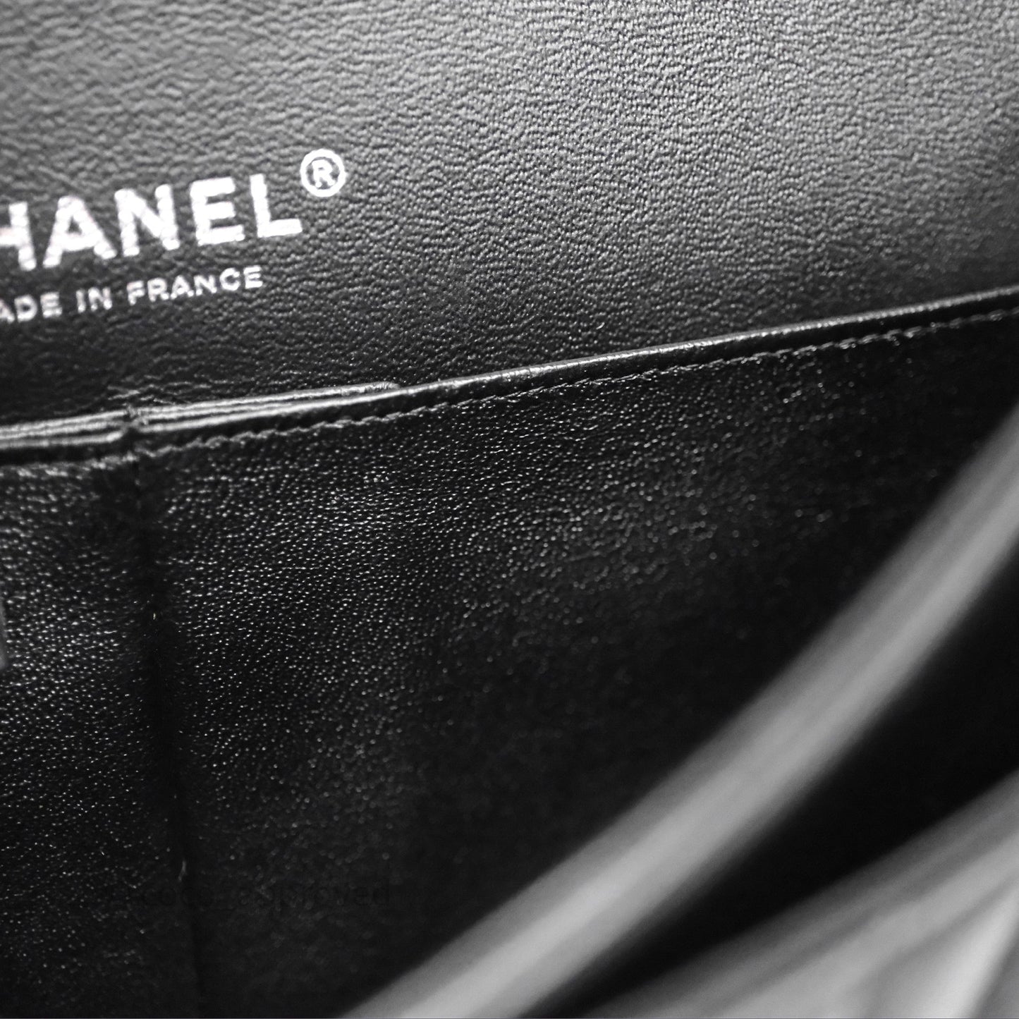 Chanel Classic M/L Medium Flap Chevron Black Lambskin Silver Hardware