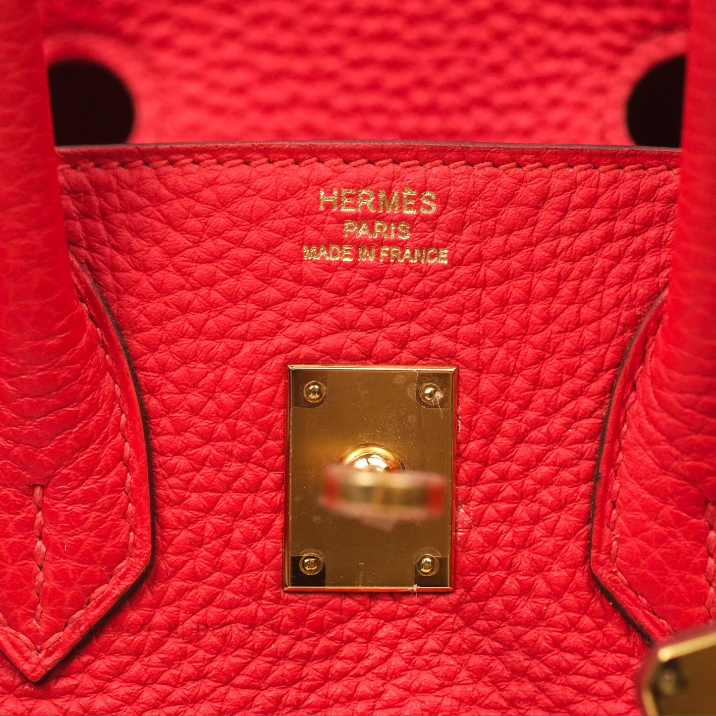 Hermès Birkin 25 Retourne Rouge Tomate S5 Clemence Gold Hardware