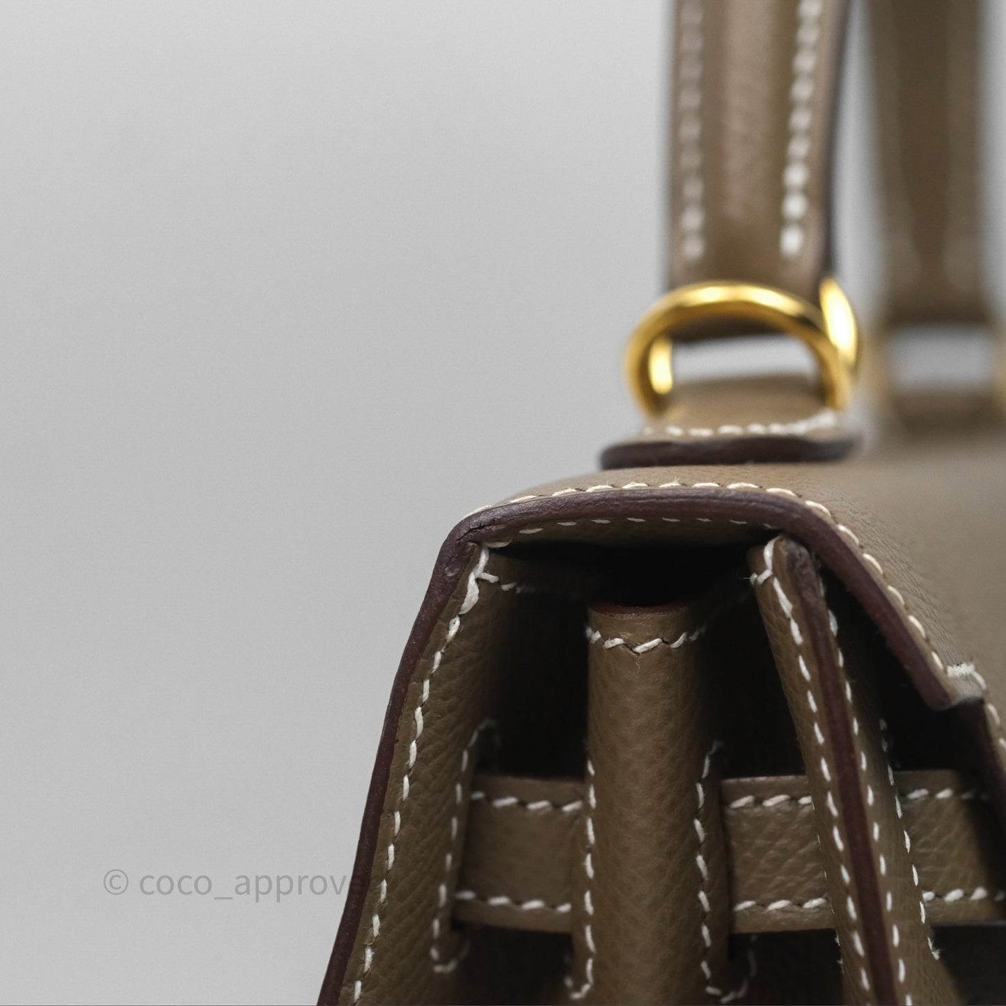 Hermès Kelly 25 Sellier Etoupe Epsom Gold Hardware