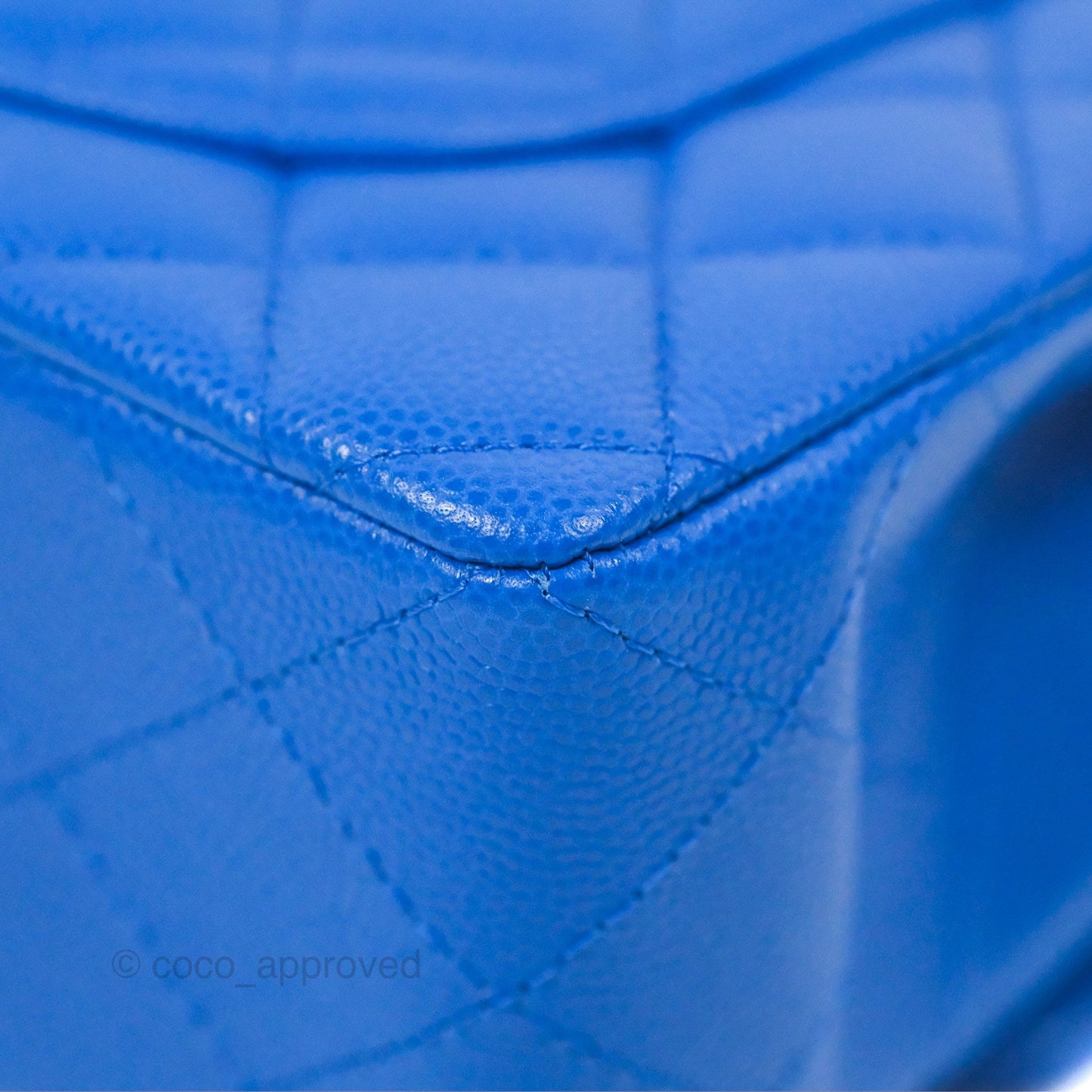 Chanel Small Classic Quilted Flap Blue Caviar Gold Hardware