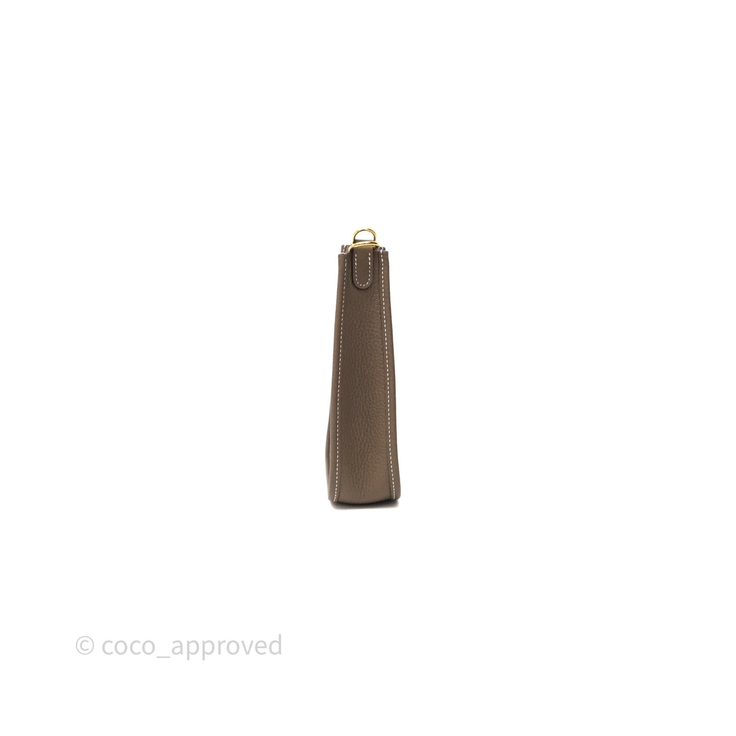 Hermès Mini Evelyne 16 Etoupe 18 Clemence Gold Hardware Bleu Indigo Strap