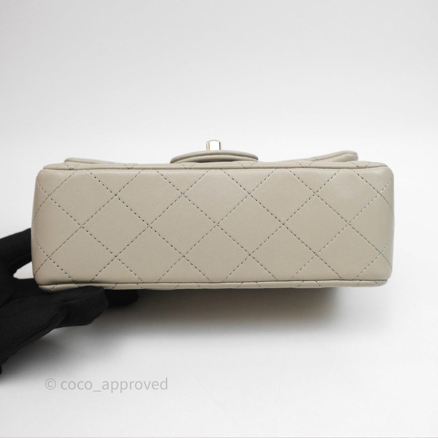 Chanel Mini Rectangular Quilted Sage Lambskin Gold Hardware