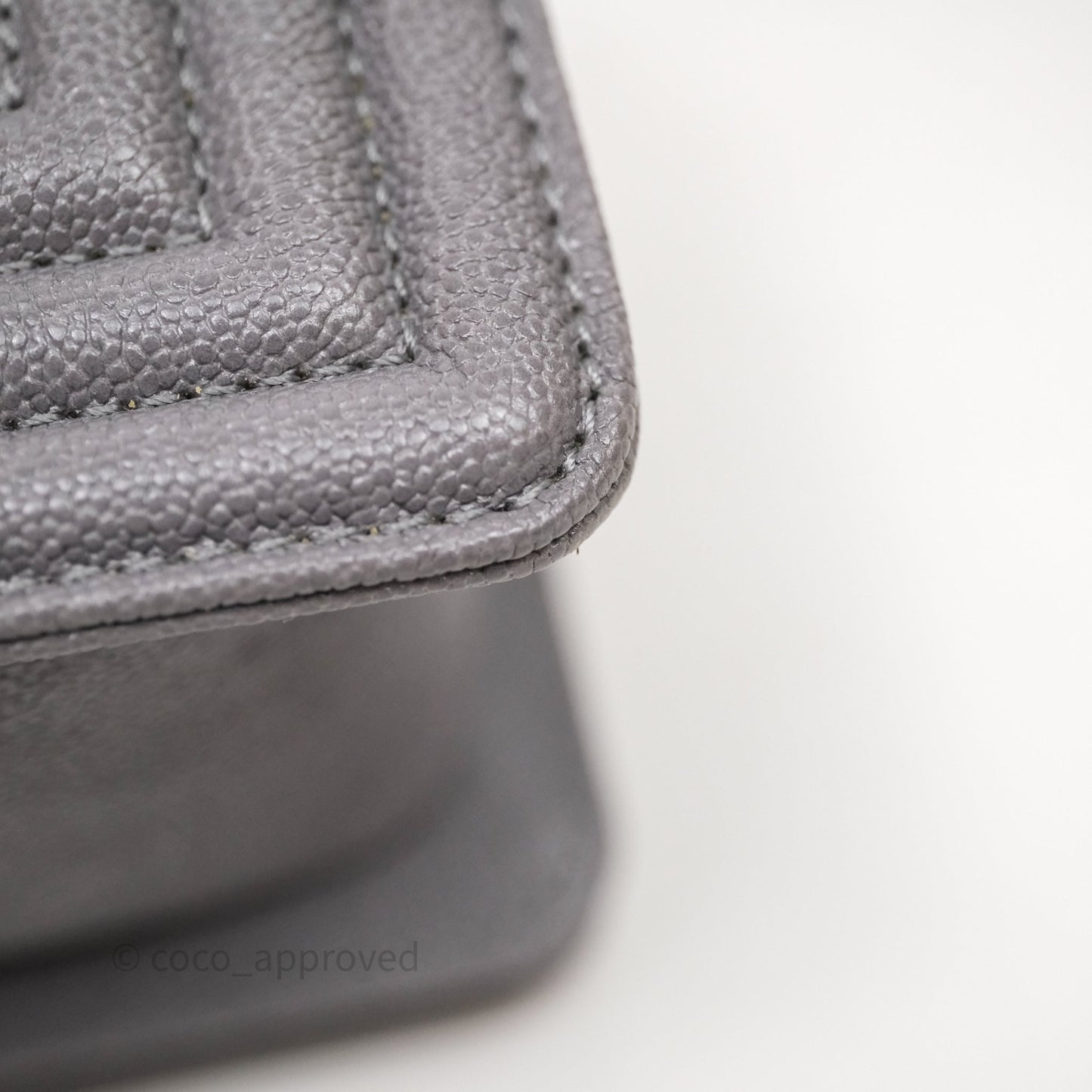 Chanel Small Boy Dark Grey Caviar Gold Hardware