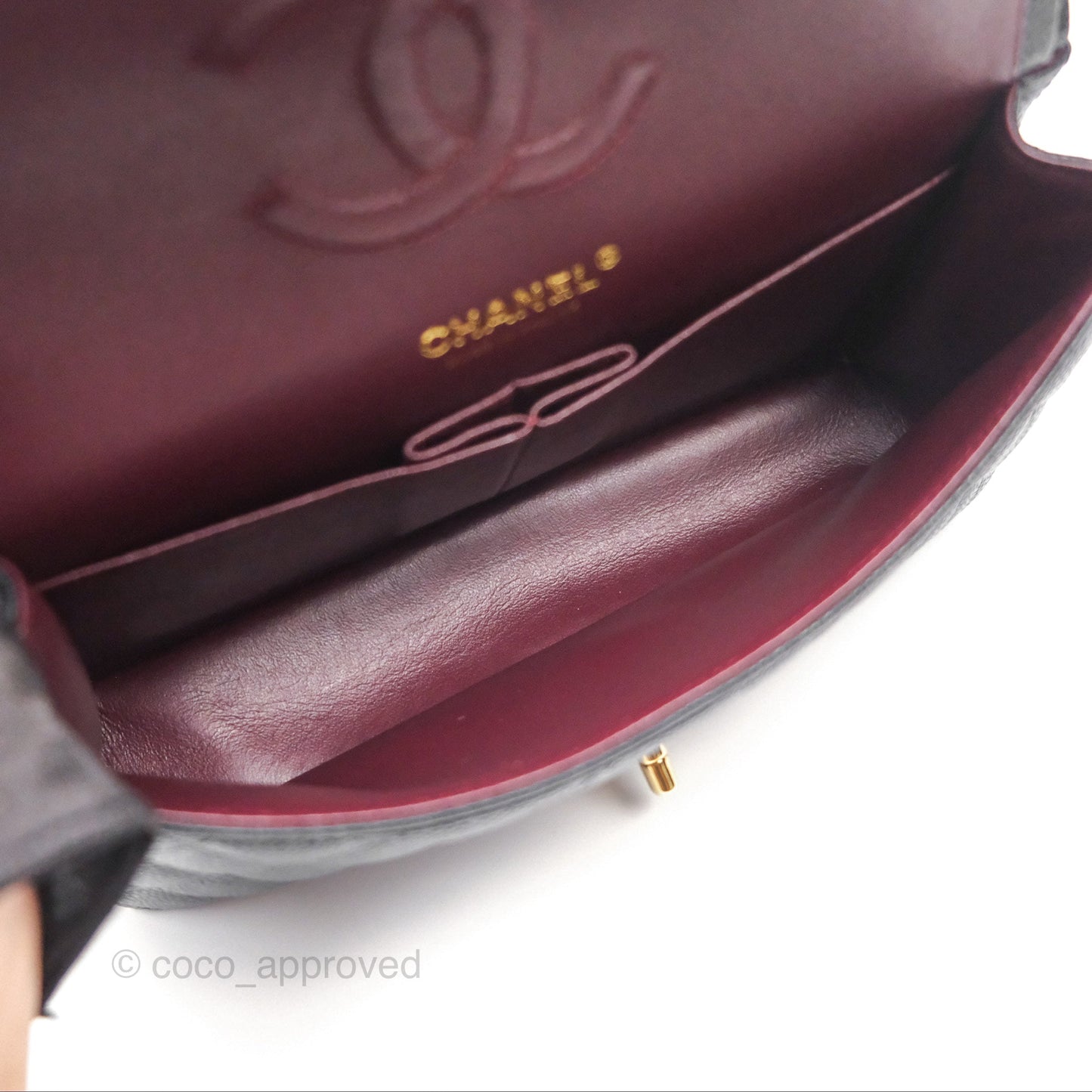 Chanel Classic M/L Medium Flap Quilted Black Caviar Gold Hardware