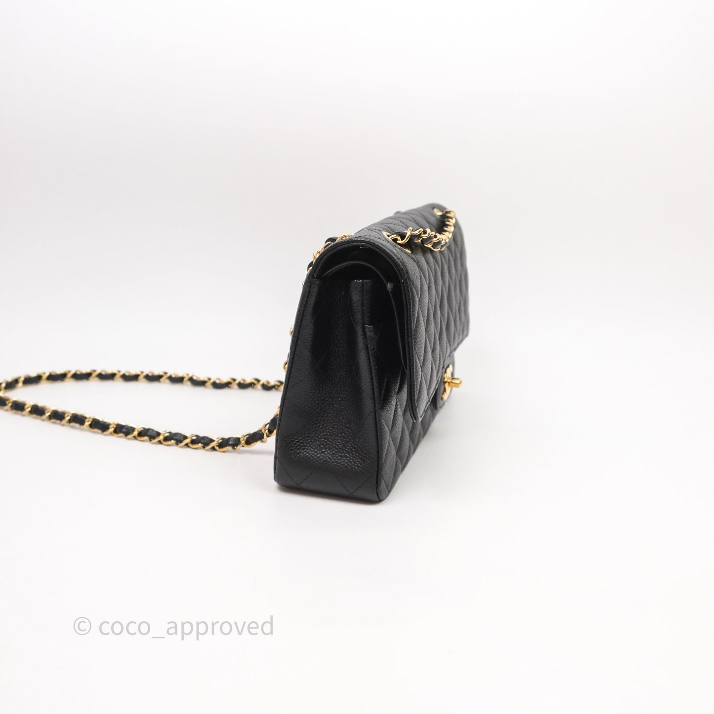 Chanel Medium Classic Flap Quilted Black Caviar Gold Hardware