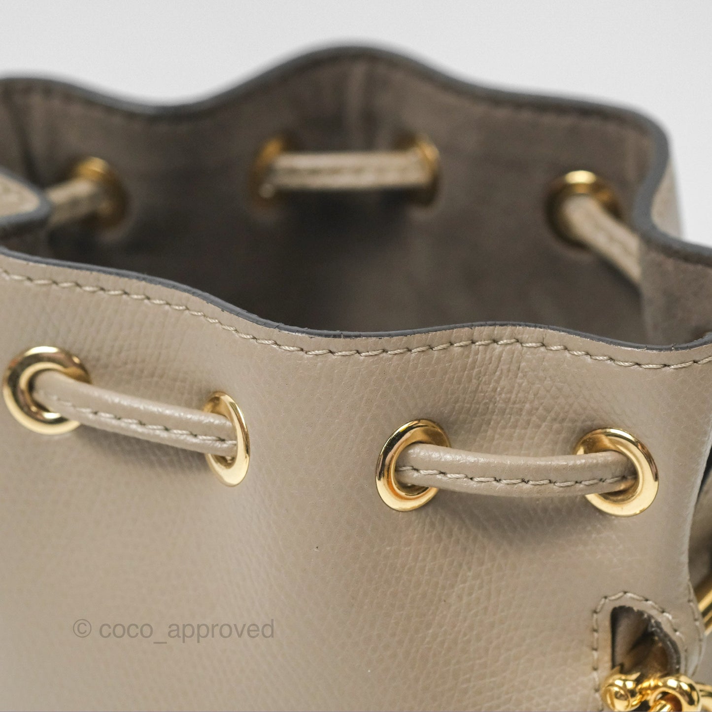 Fendi Mini Mon Tresor Bucket Bag Tortora Grained Calfskin