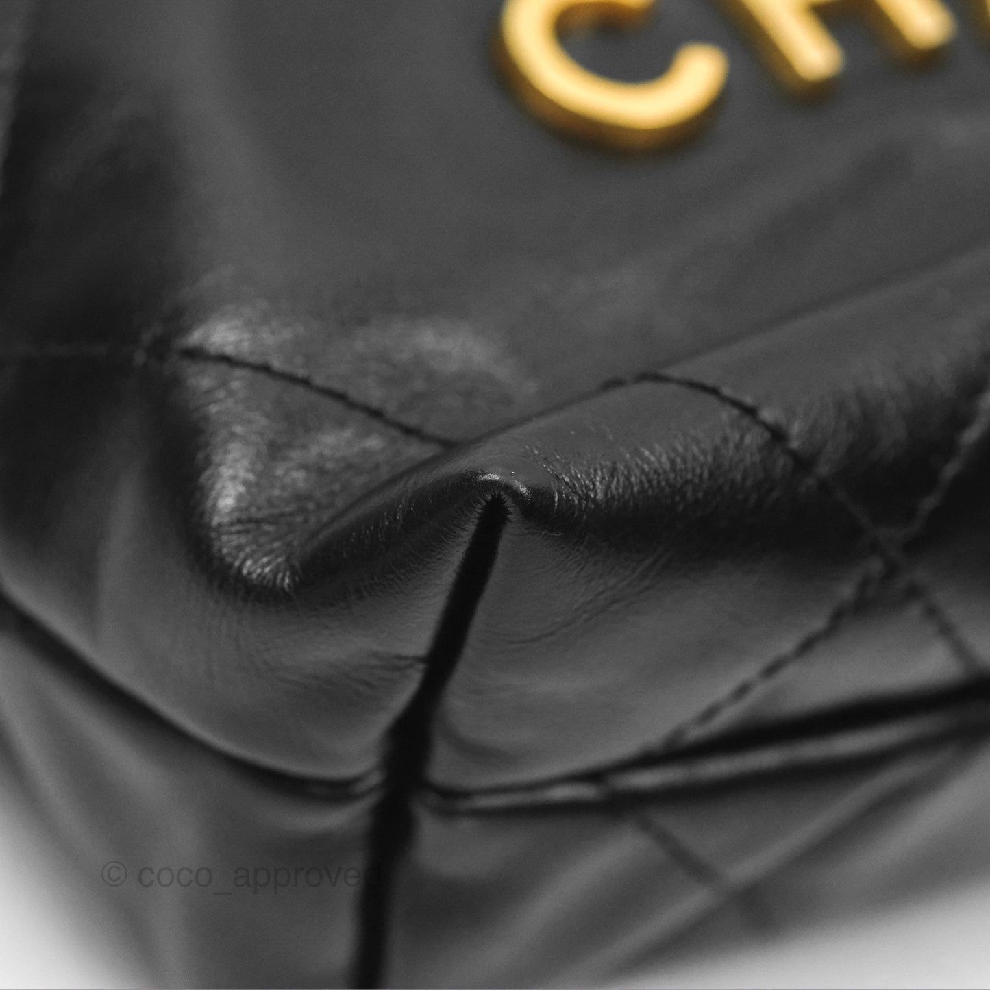 Chanel 22 Mini Bag Black Shiny Crumpled Calfskin