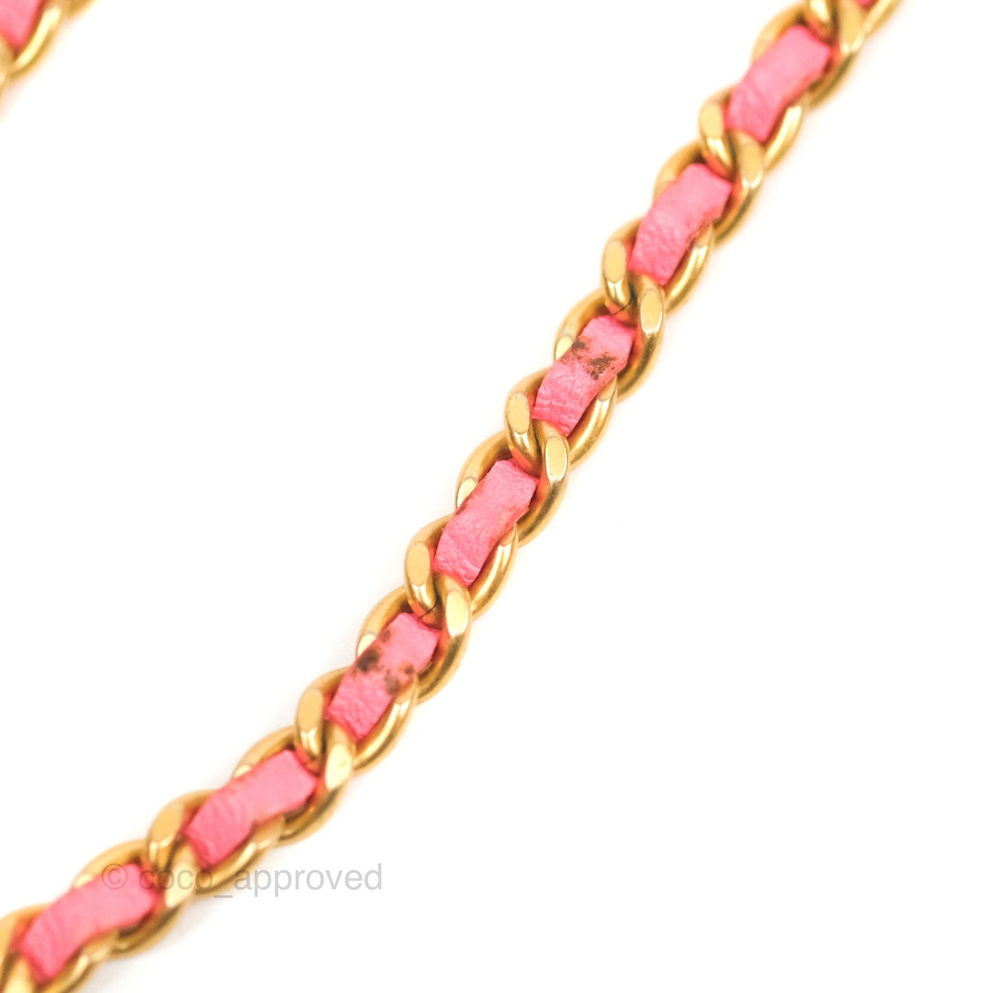 Chanel Quilted Pearl Crush Wallet on Chain WOC Pink Lambskin Aged Gold Hardware