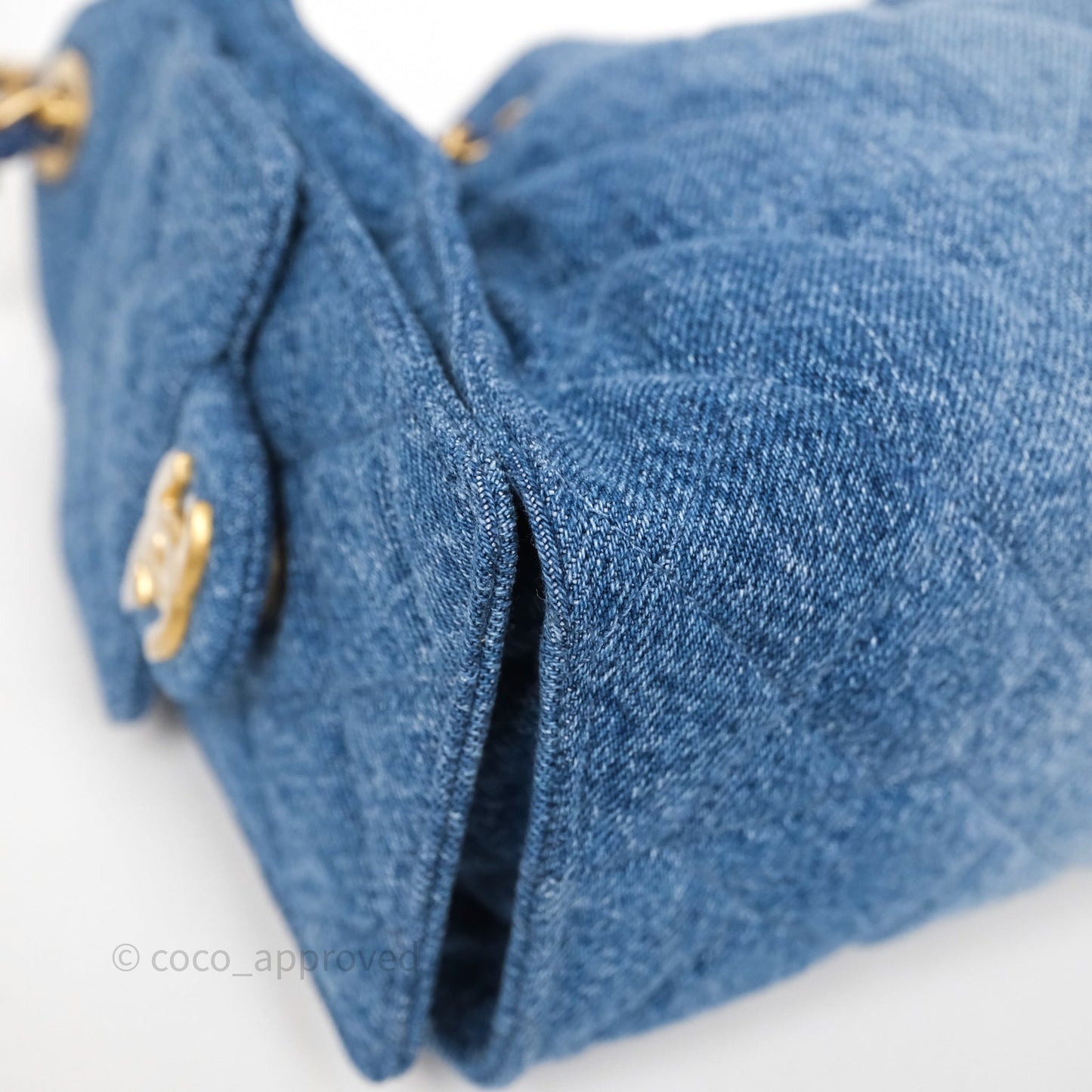Chanel 25 Mini Washed Denim Aged Gold Hardware