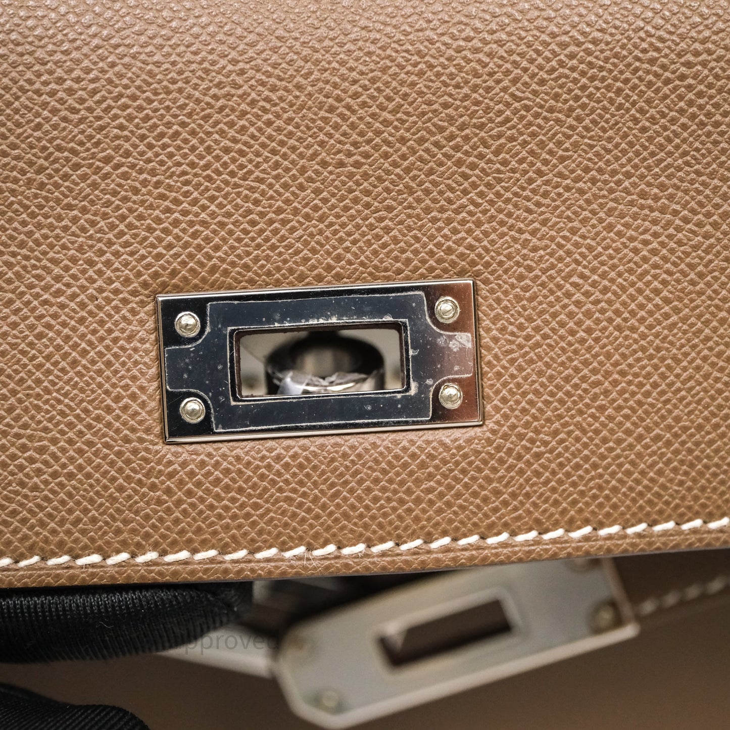 Hermes Kelly Elan Etoupe Madame Palladium Hardware