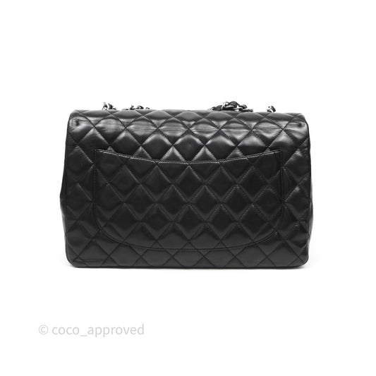 Chanel Jumbo Single Flap Black Lambskin Silver Hardware