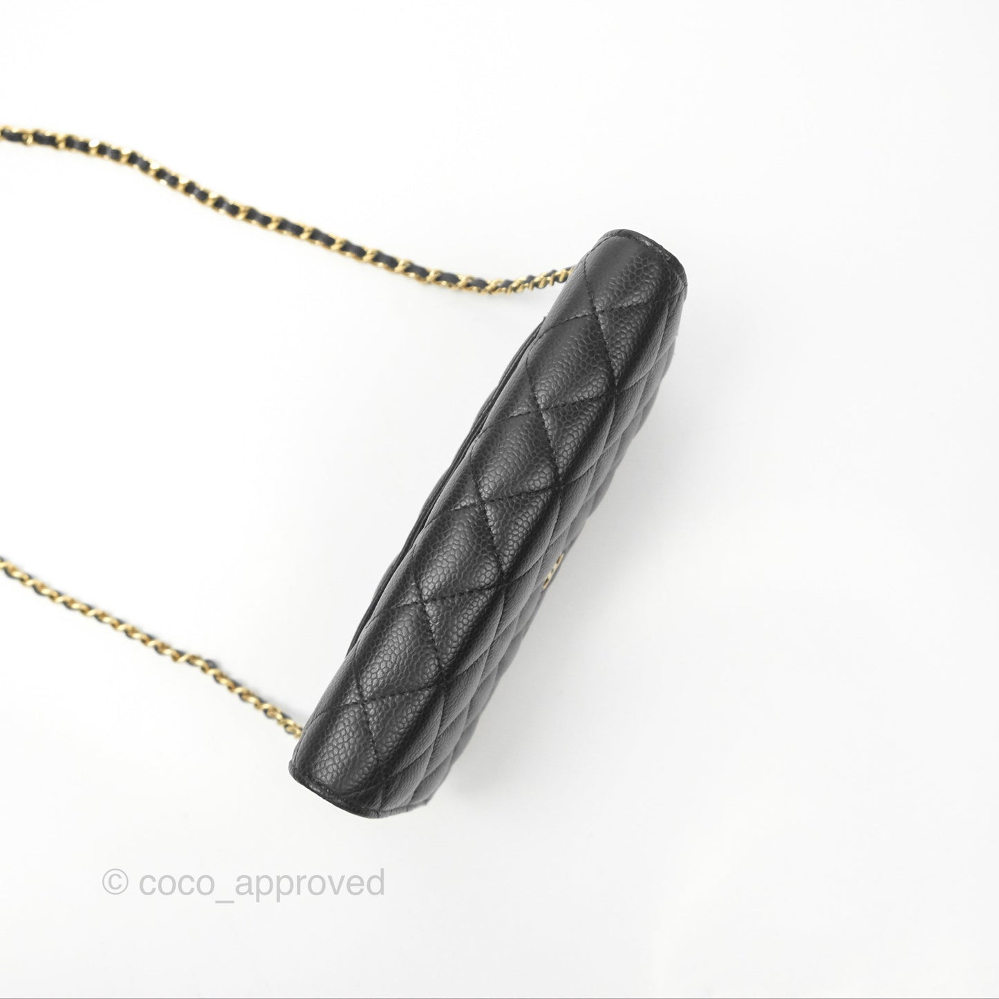 Chanel Quilted Classic Wallet On Chain WOC Black Caviar Gold Hardware