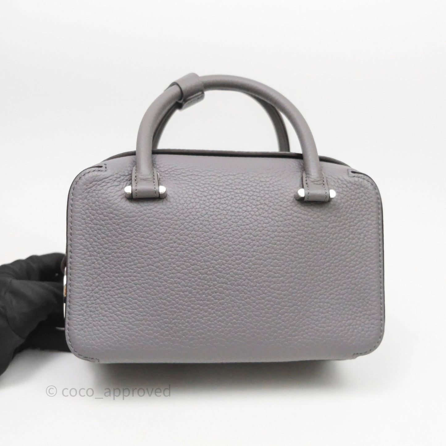 Delvaux Cool Box Mini Taurillon Soft Grained Grey Calfskin Silver Hardware