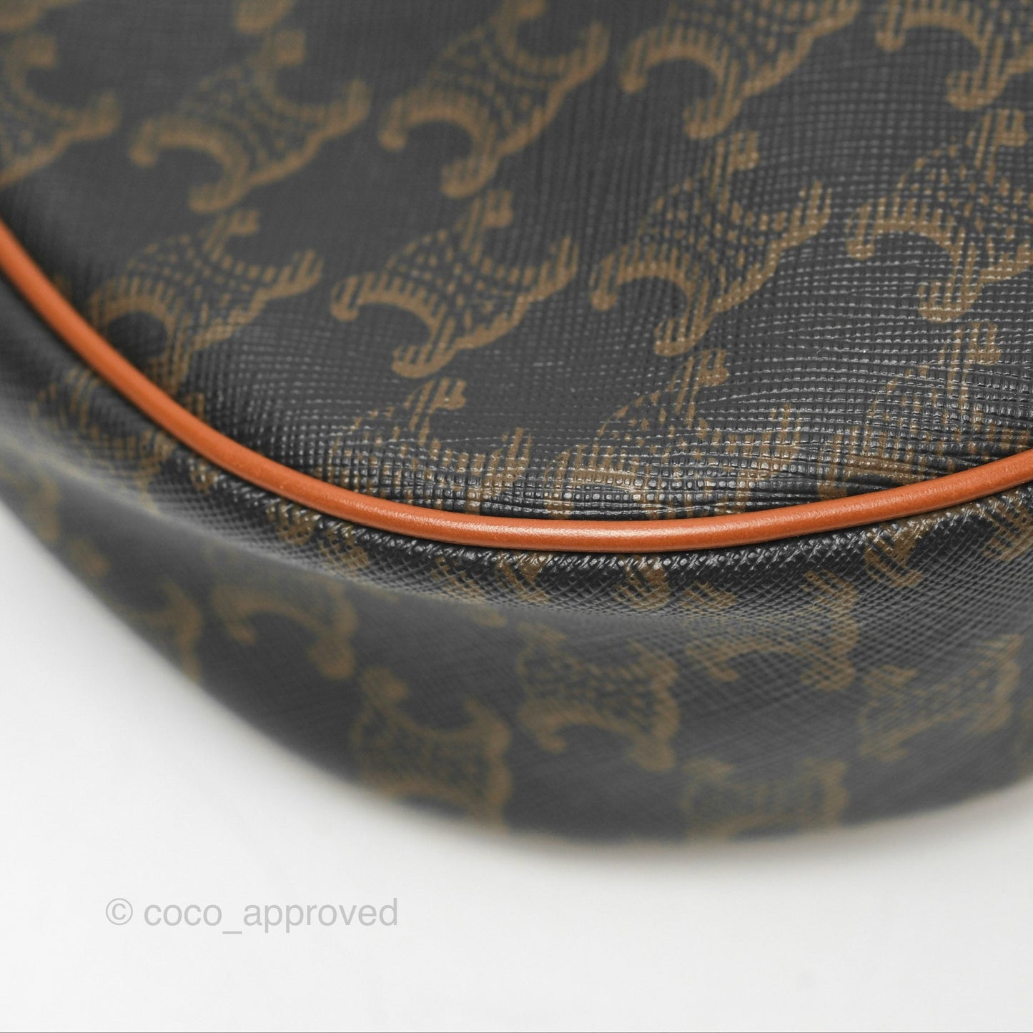 Celine Ava Bag In Triomphe Canvas Calfskin Tan
