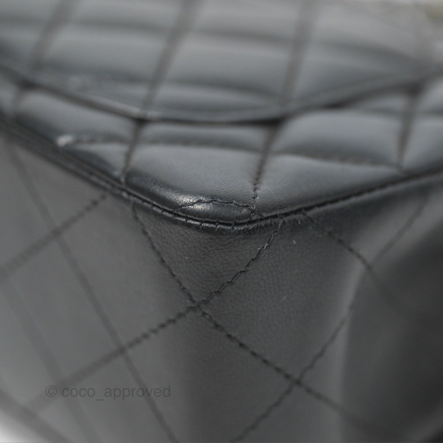 Chanel Quilted Mini Rectangular Flap Black Lambskin Silver Hardware
