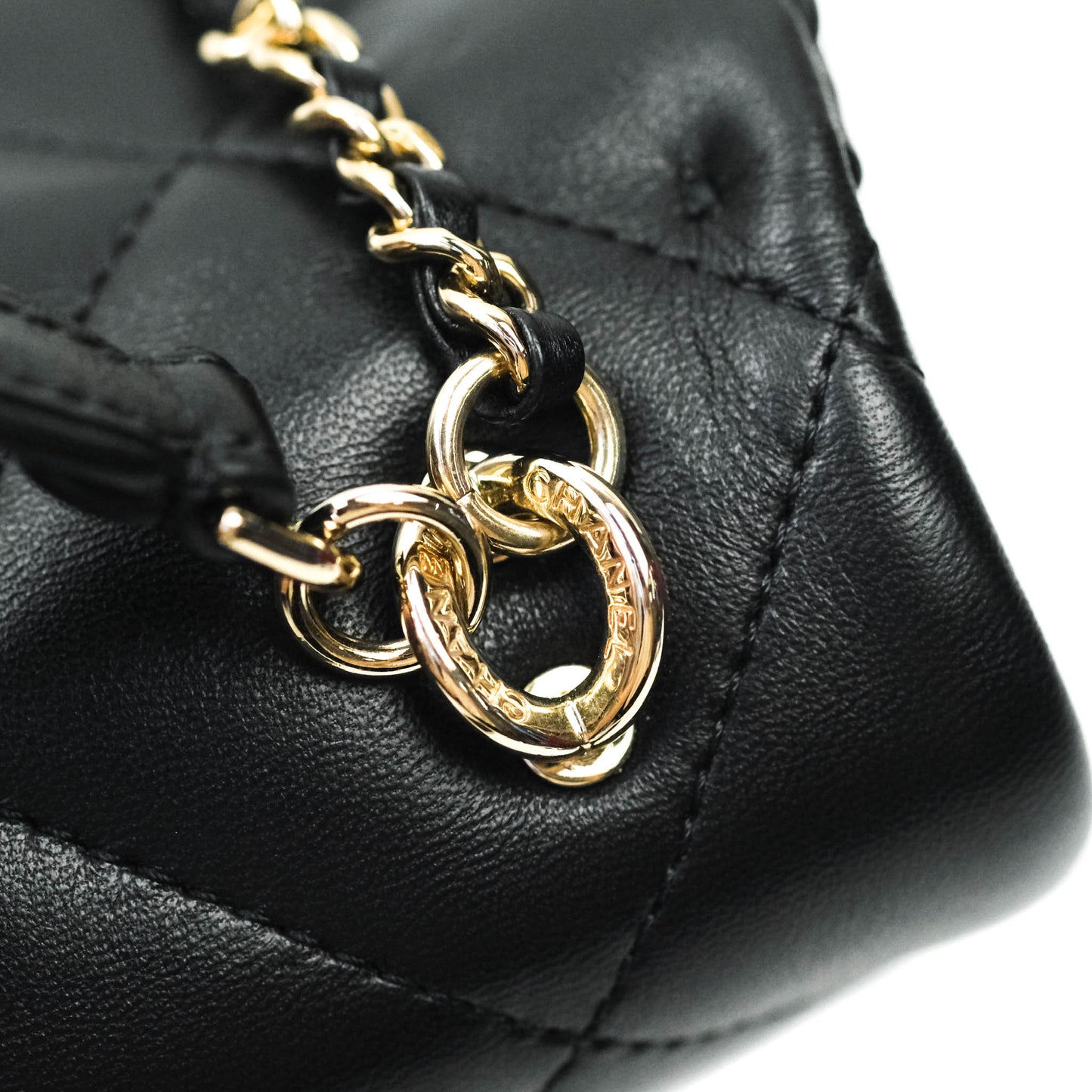 Chanel Easy Cherry Flap Bag With Handle Black Lambskin Gold Hardware 19K