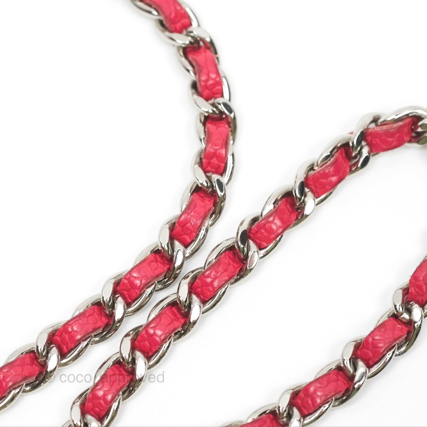 Chanel CC Wallet On Chain WOC Dark Pink Caviar Silver Hardware