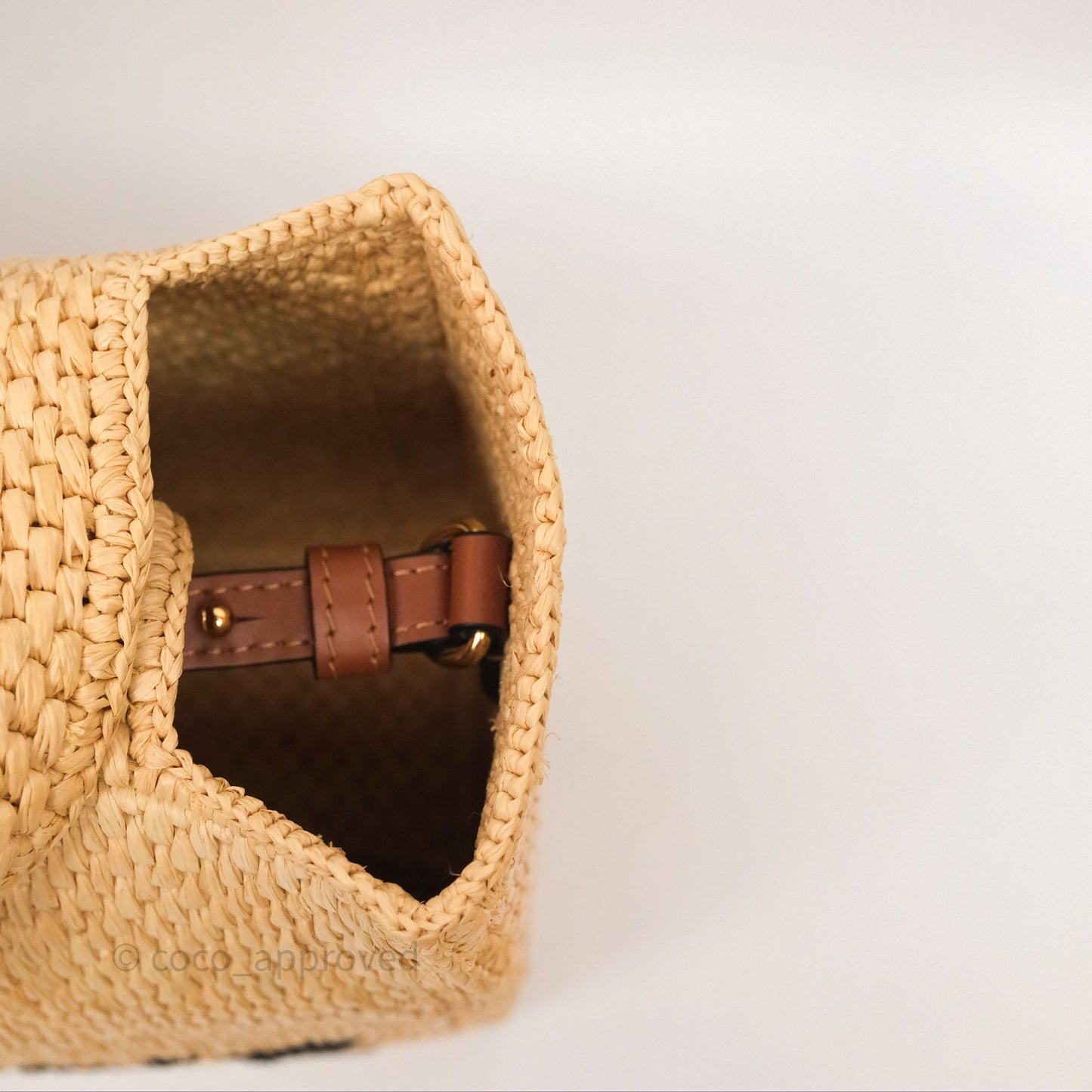 Loewe Small Font Tote In Raffia